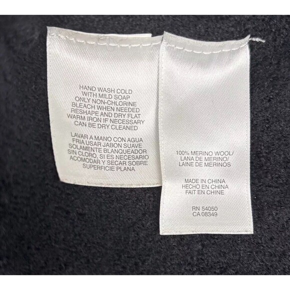 Jones New York Size OX | 12W Black Merino Wool Jacket Sweater Frog Closing - Picture 7 of 9